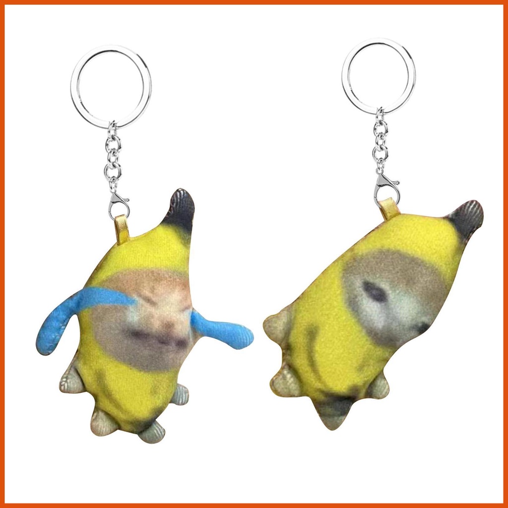 Banana Cat Plush Keychain Stuffed Doll Novelty Attractive Funny Baby ...