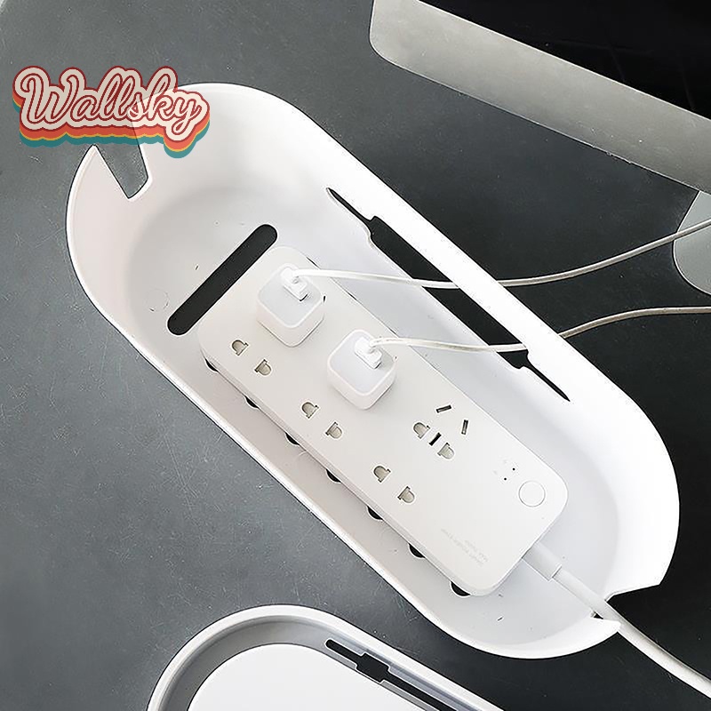 Wallsky> Power Strip Storage Boxes Socket Plug Outlet Bar Charge Cable ...