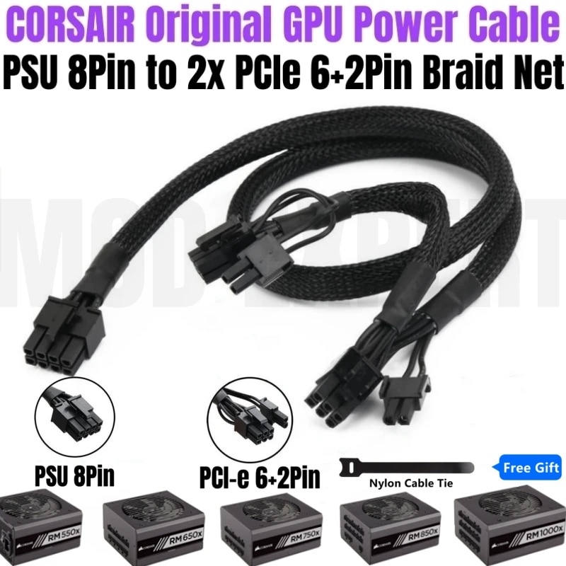 CORSAIR RM650x RM750x RM850x RM1000x Modular PSU 8Pin to Dual PCI-e 6 ...