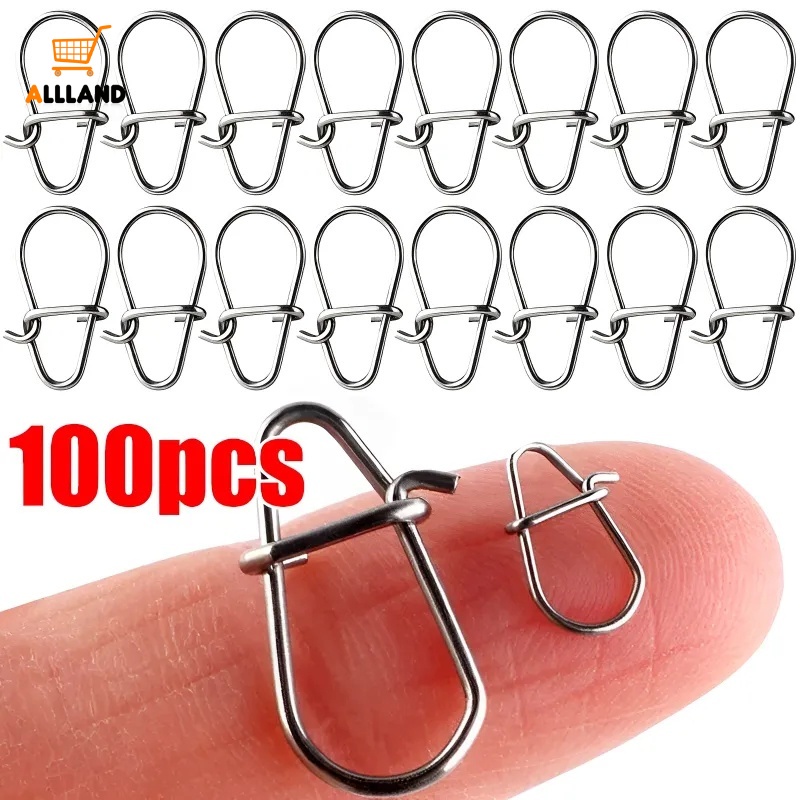 100 Pcs/Pack Stainless Steel Gourd Snap Safety Fast Clip Lock Pin ...