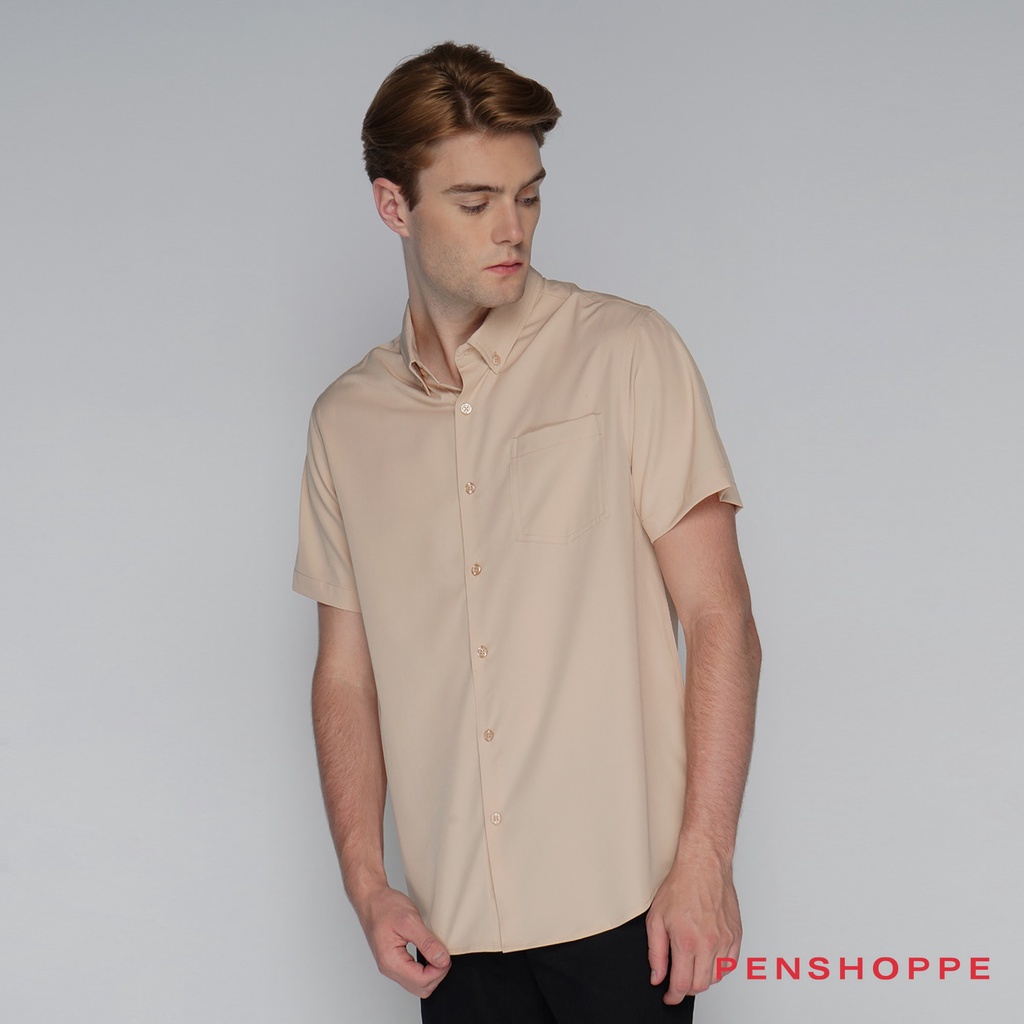 Basic Easy Iron Short Sleeve Shirt For Men (color) Shopee Philippines