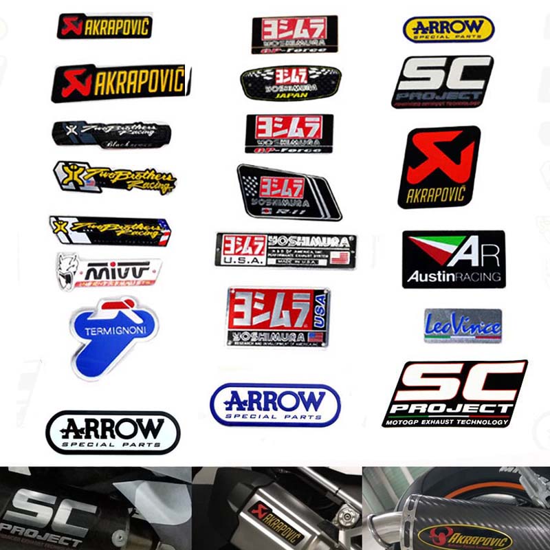 Heat-resistant Motorcycles Aluminum Decals Stickers Exhaust Pipe ...