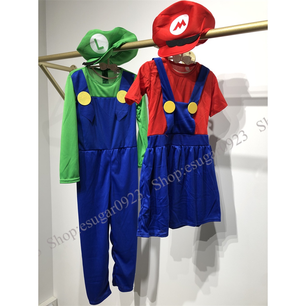 Kids Super Mario Luigi Costume Anime Cosplay Show Cartoon Costumes