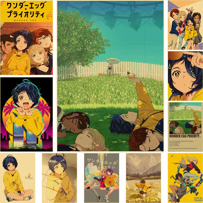 Anime Wonder Egg Priority Posters and Prints Kraft Paper Anime Poster