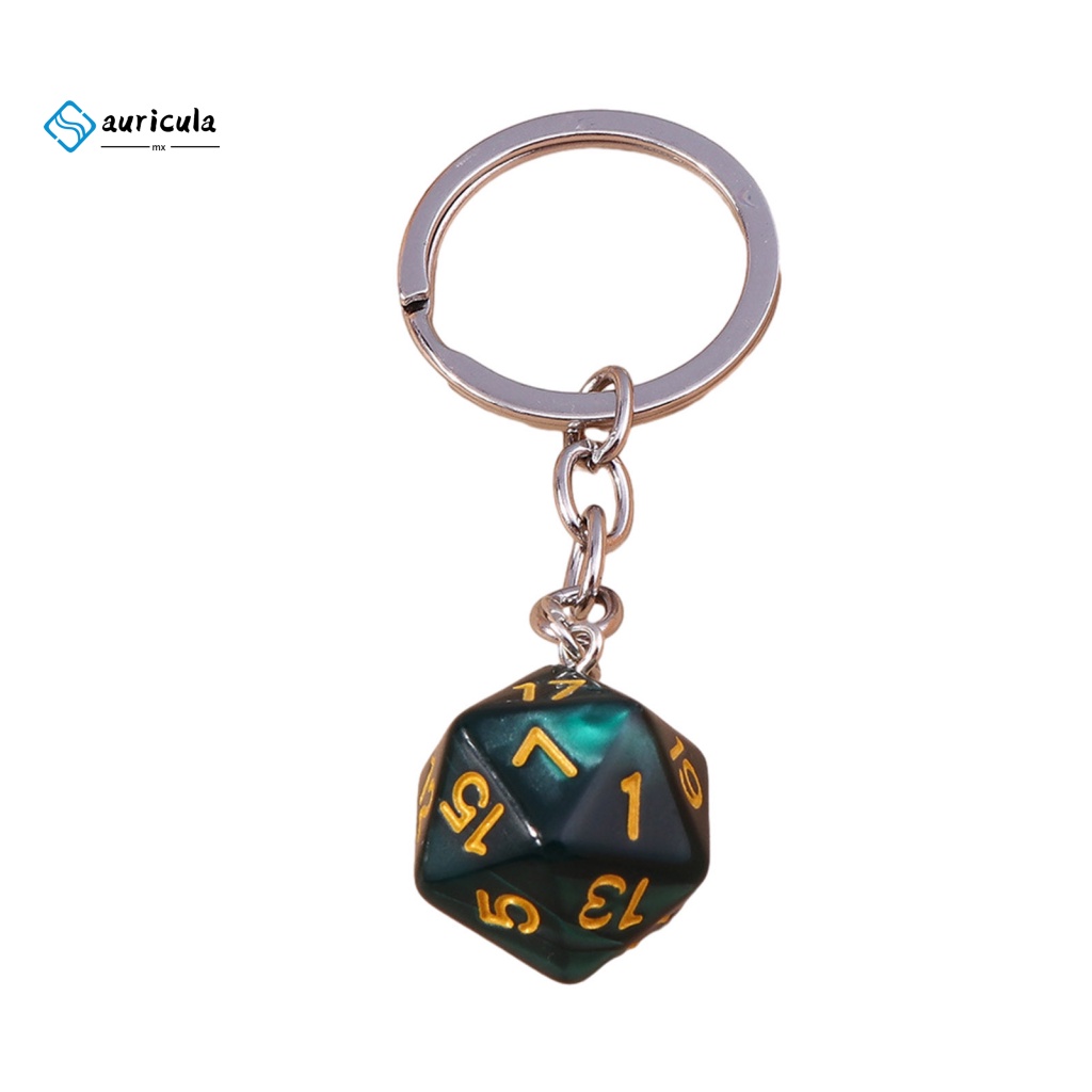 Au Stainless Keyring Bright Color Keychain 20-sided Dice Keychain ...