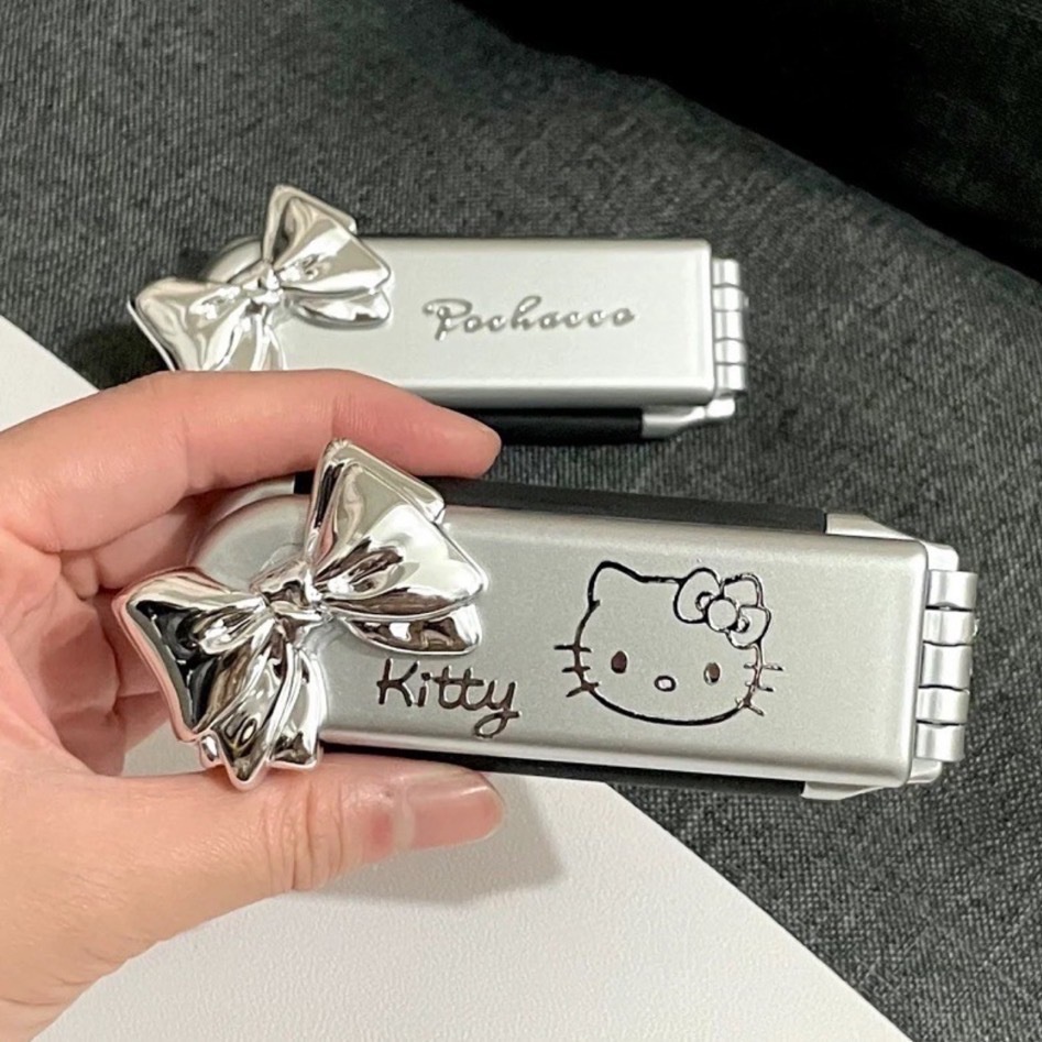 Product image New Sanrio Cartoon Sanrio Portable Folding Airbag Comb Kitty Cat Portable student Makeup Mirror Dual Purpose Mirror Comb 2