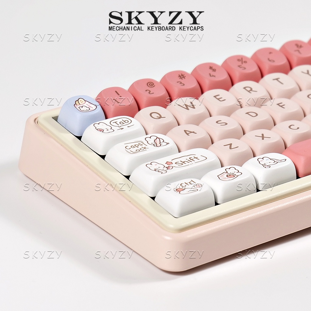 Shopping Bunny Keycaps SOA Profile Cute Rabbit PBT Dye Sub Mechanical
