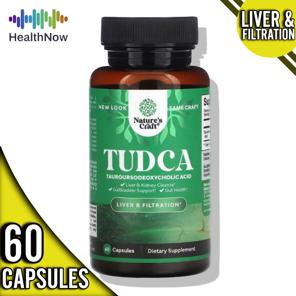 Nature's Craft, Tudca, Tauroursodeoxycholic Acid, 60 Capsules | Shopee ...