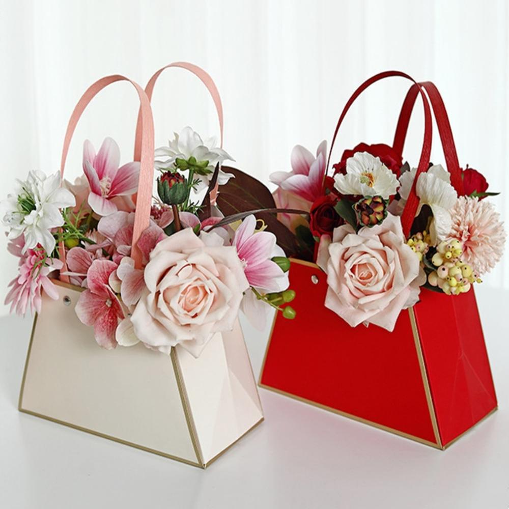 Valentines Tote Flower Bag Portable Gift Bag Bouquet Flower Wrapping ...