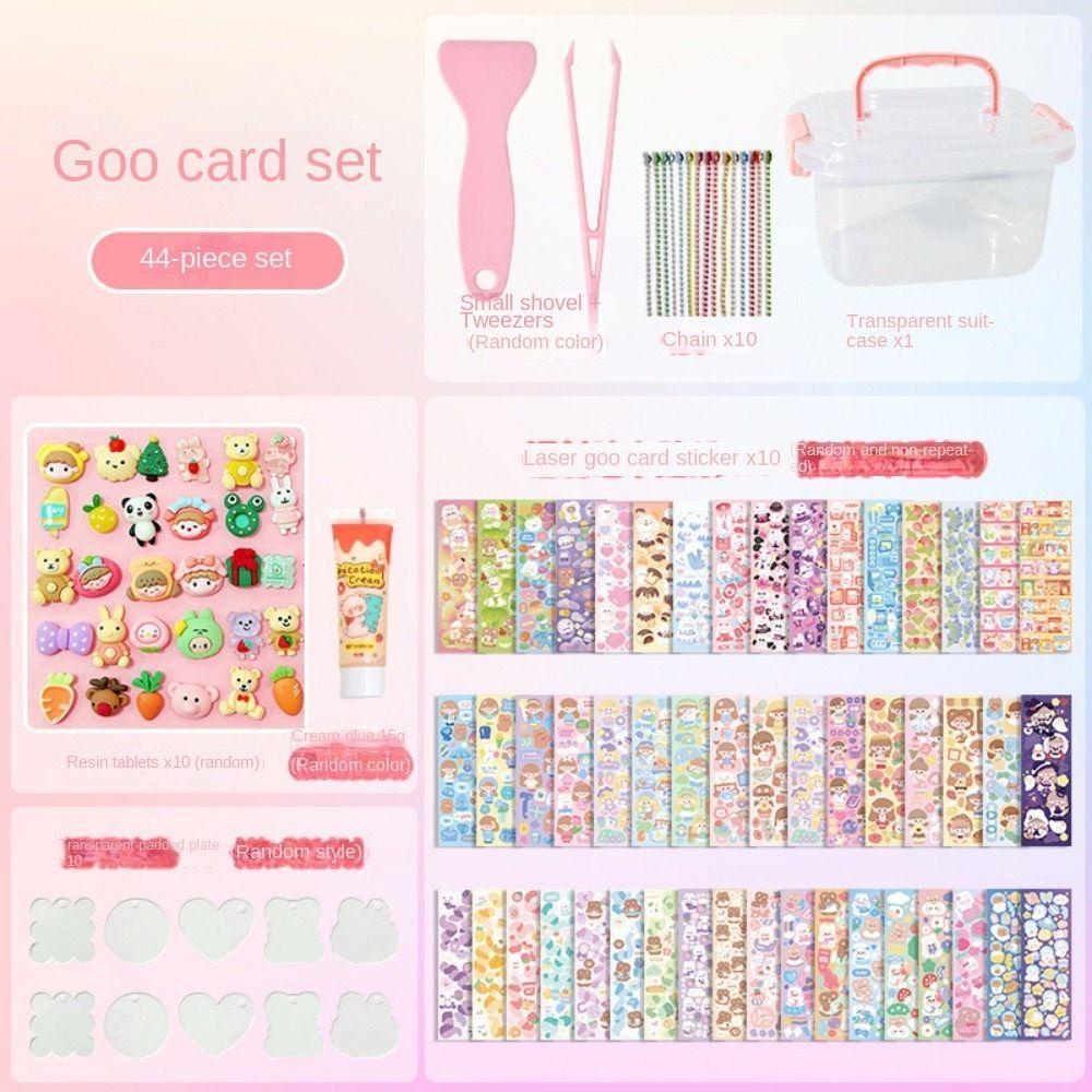 LACYES DIY Keychain Making Kit, Cartoon Sticker Handmade DIY Keyring ...