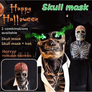 1pc Death Warrior Skull Latex Mask Full Head Devil Skull Halloween