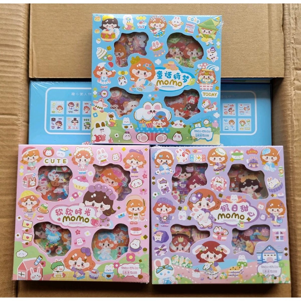 NEW MOTIF MOMO STICKERS - KOREAN MOMO VIRAL STICKER 1 Box contains 100 ...