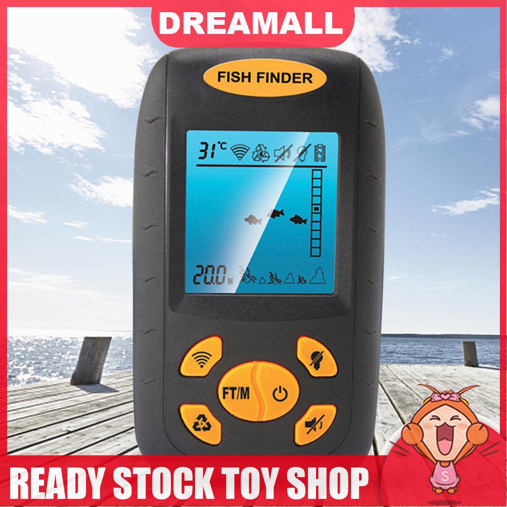 Fish Depth Finder Waterproof Kayak Boat Fishfinder Battery Operated Water Depth Echo Sounder 0.6