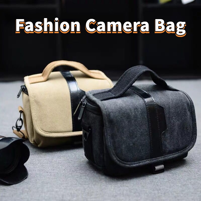 Portable Canvas Mirrorless Camera Bag Canon Eos M10 M100 M200 Outdoor Shoulder Photography Bag Storage Bag Shopee Philippines