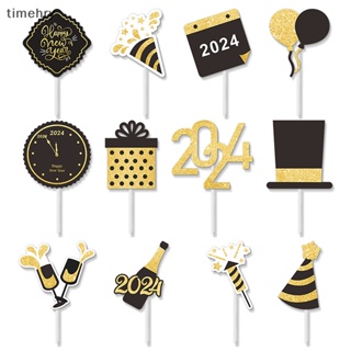 6Pcs Happy New Year Cupcake Toppers 2024 Gold Glitter New Years Cupcake  Toppers 2023 New Years Cake Topper New Years Eve Party Supplies
