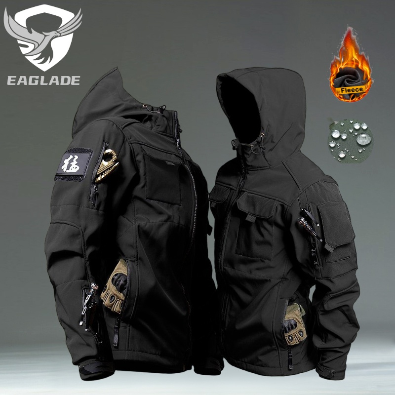 Eaglade Tactical Motorcycle Jacket In Black Waterproof JTRQZRK
