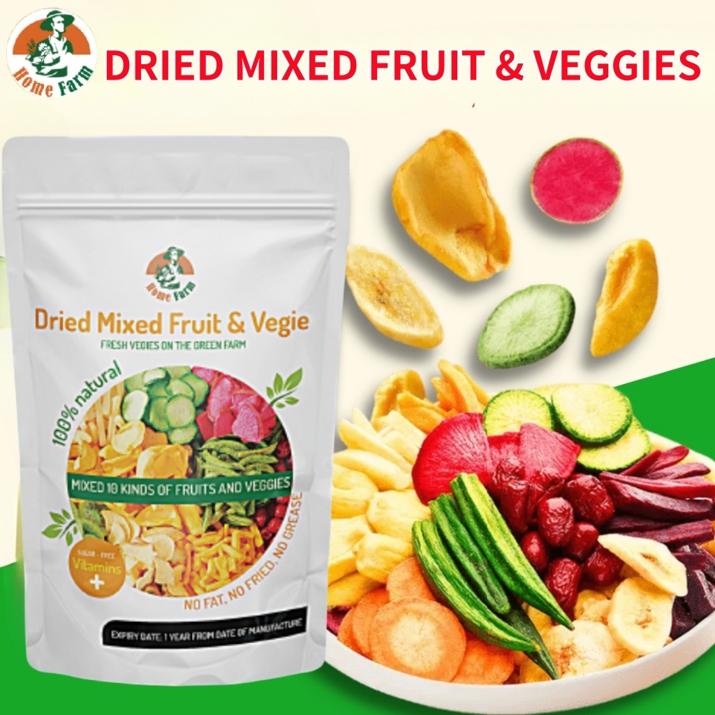 Homefarm Dried Fruits And Vegetables Snacks Mix Healthy 10 Types Crispy Fruits Mixed Veggies