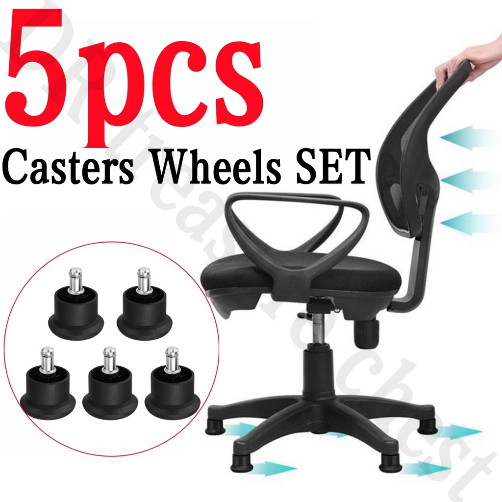 5pcs Chair Caster Wheels Replacement Fixed Stationary Castors Heavy