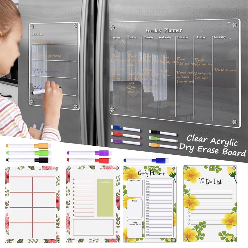 Clear Acrylic Calendar Board Planner Daily Weekly Monthly