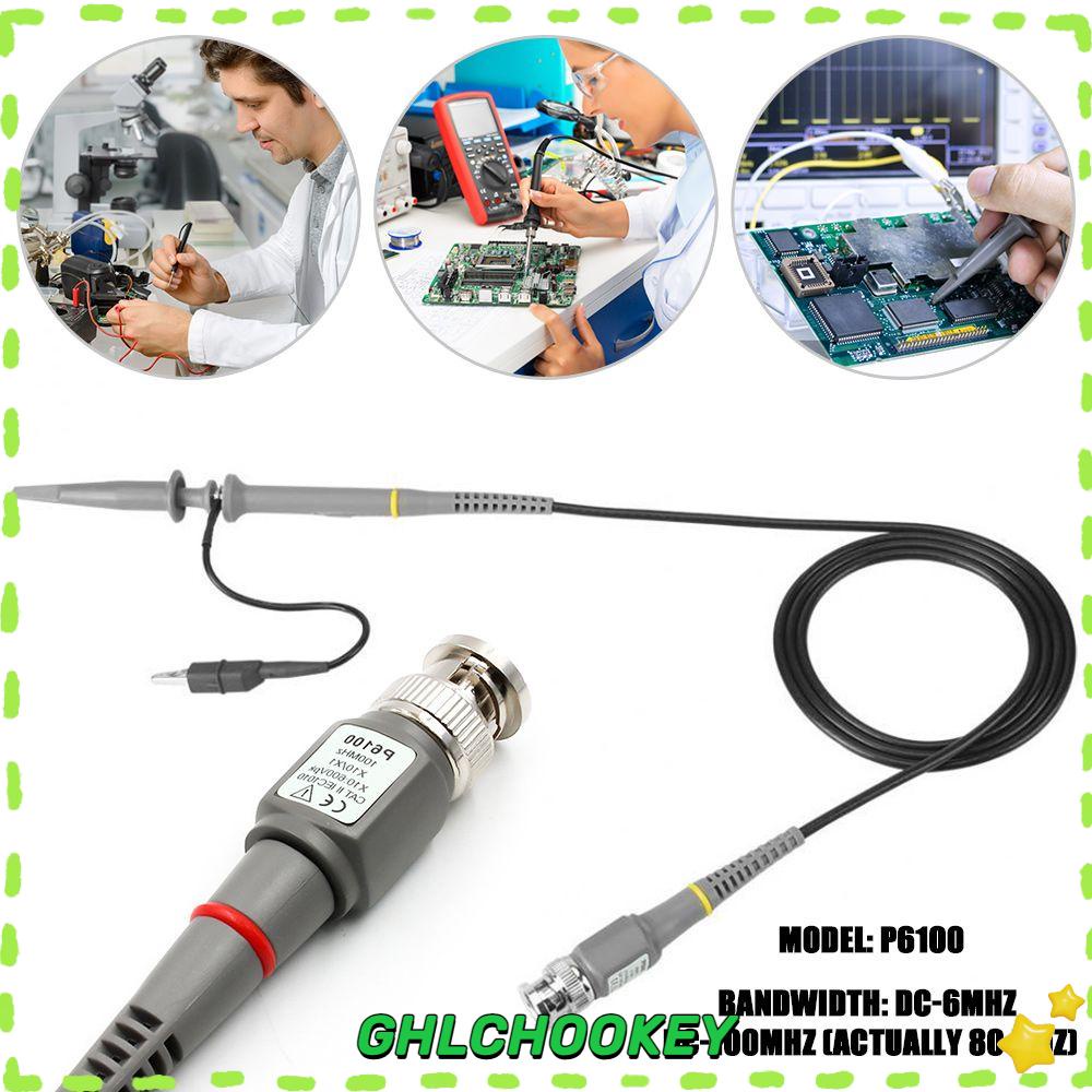 GHLCHOOKEY 100MHz Oscilloscope Clip Probe Kit P6100 Test Lead Probes ...