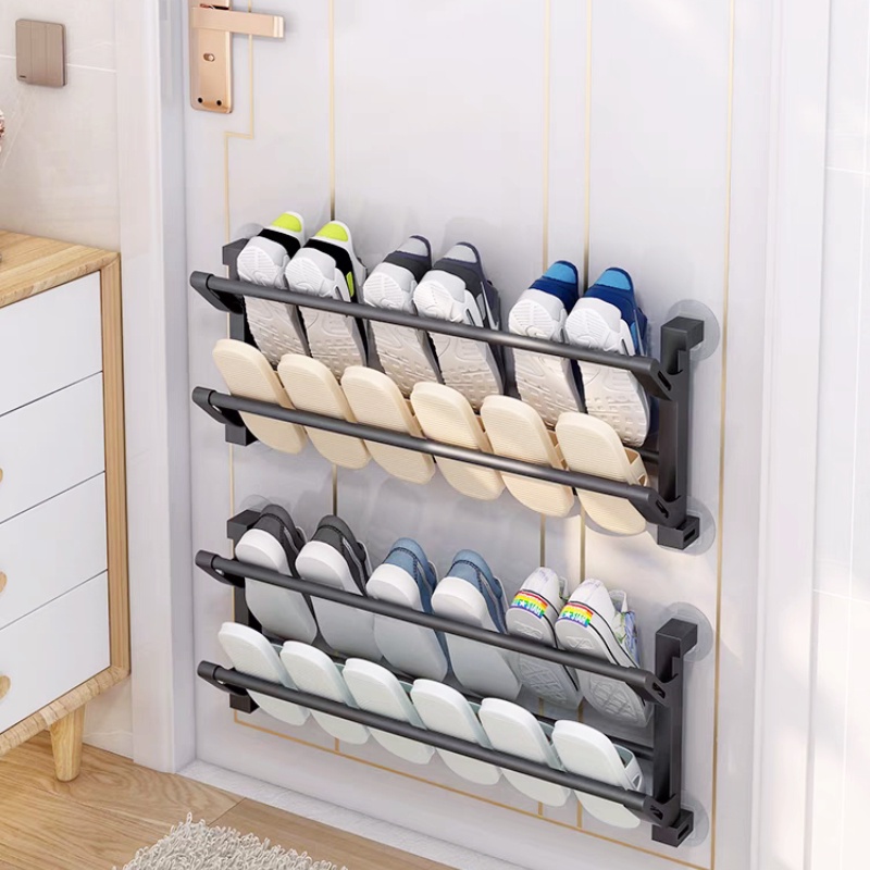 Shoe Rack Multi-layer Wall Mounted Slipper Organizer Bathroom Home ...