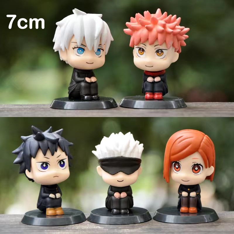 5pcs 7cm Jujutsu Kaisen Action Figurines Q-version Gojyo Doru Yuji ...