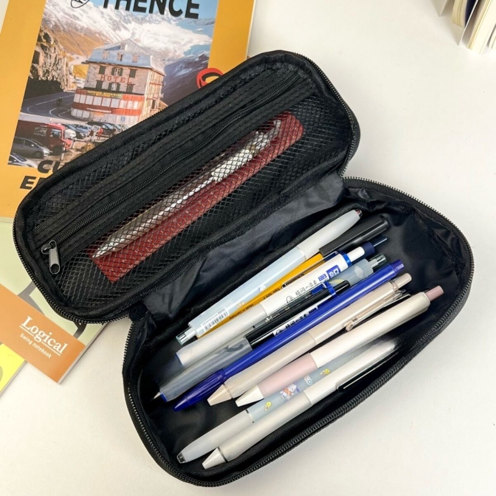 Large Capacity Transparent Visual Window Canvas Pencil Case Student ...