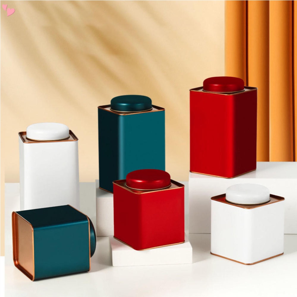 Tea Tins Canister with Airtight Double Lids, Mini Tea Storage ...