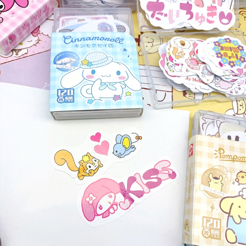 Sanrio 120pcs Stickers Cute HelloKitty Kuromi Cinnamoroll Stickers ...