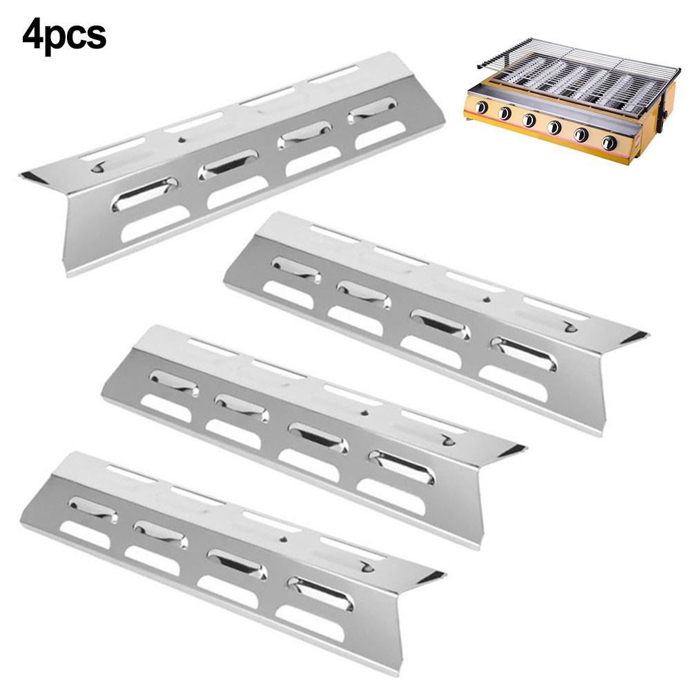 Stainless Steel Gas Grill Burner Cover Tent Shield Plate Deflector