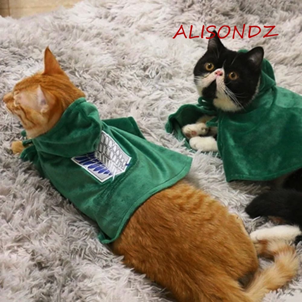 ALISONDZ Attack Titaner Pet Cape, Pleuche Soft Attack Titaner Cat Cloak
