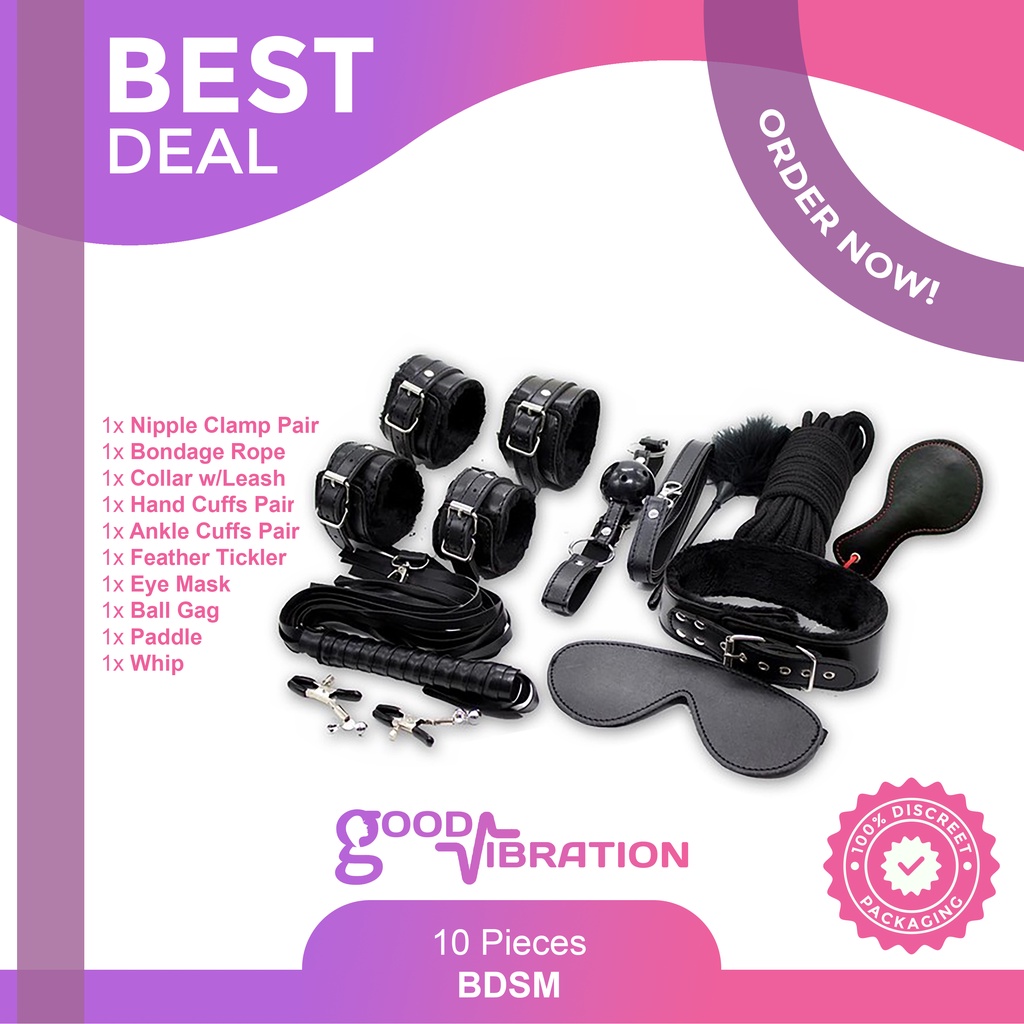 10 pcs BDSM Bondage Kit Leather Set Adult Sex Toys for Men and Women (Black)  | Shopee Philippines