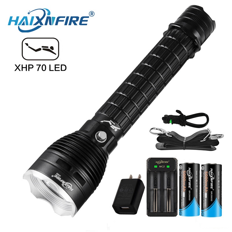 HaixnFire DV63 Underwater waterproof electric torch XHP70 LED scuba