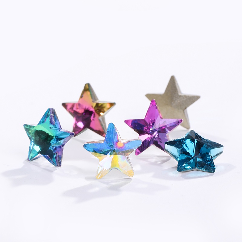 Luxury 8mm/10mm Star Shape Pointback Crystal Stones K9 Glass ...