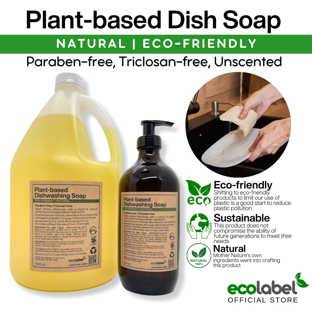 Ecofriendly Plantbased Dishwashing Liquid Soap 100 Biodegradable