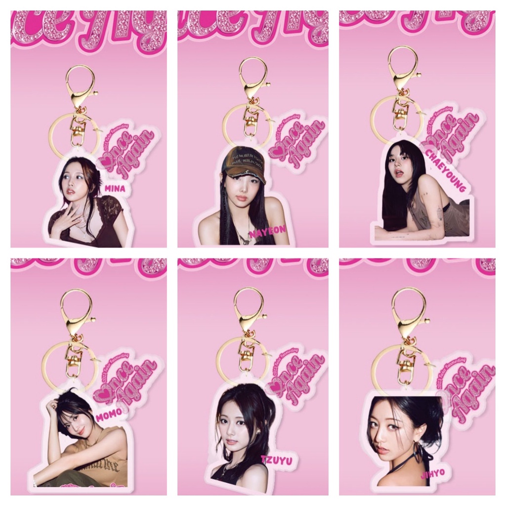 TWICE Acrylic Key Chain Album ONCE AGAIN Transparent Keyring Hanging Up ...