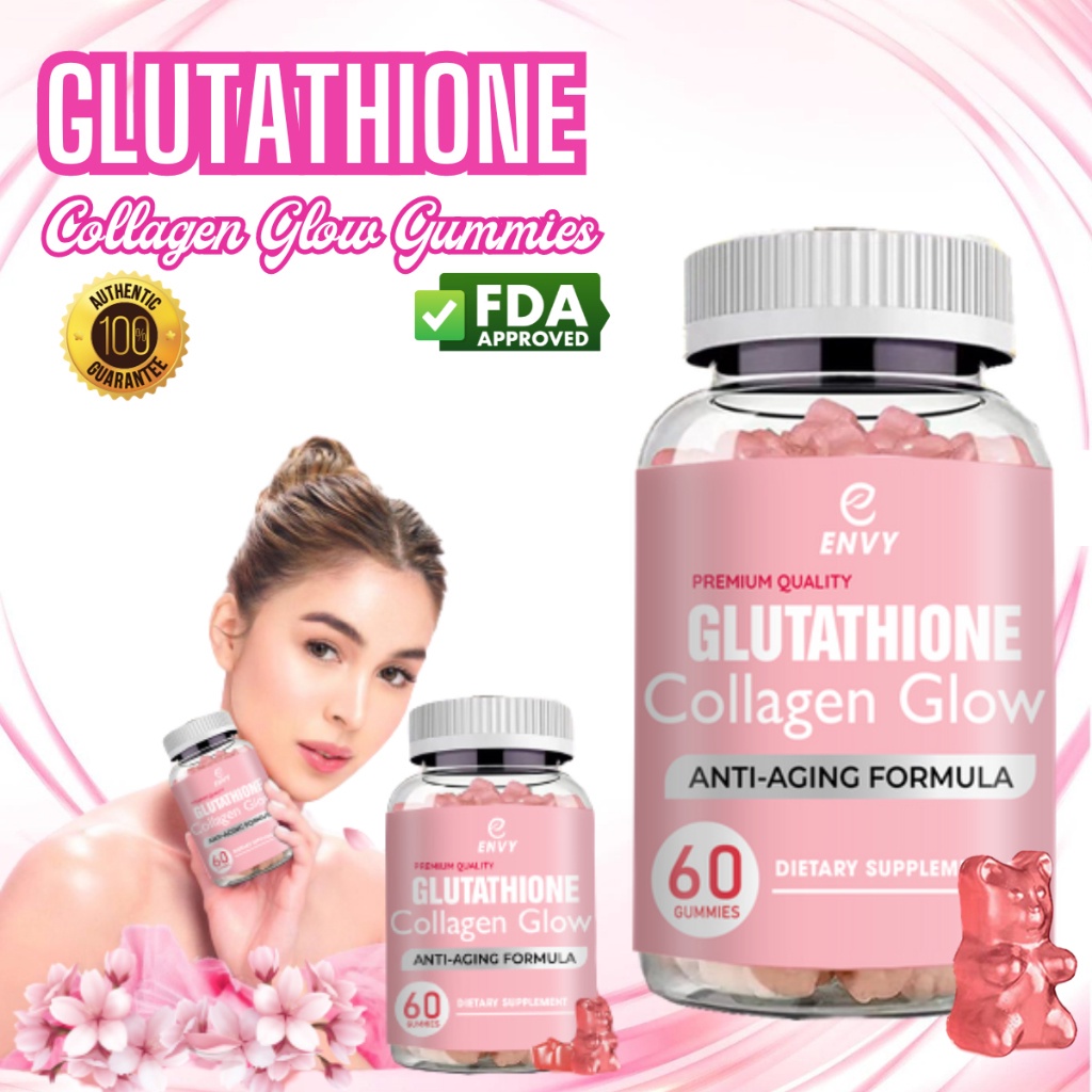 Envy Glutathione Collagen Glow Gummies - Aging Whitening Skin Collagen ...