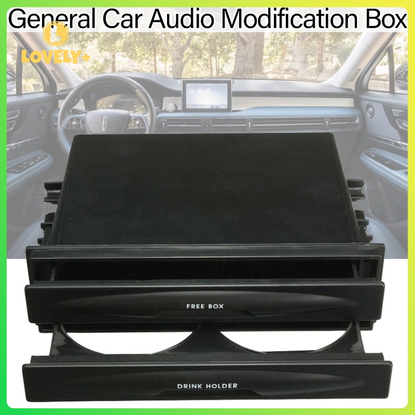 Universal Car CD Player Trim Pocket Box Double Din Radio Pocket Kit ...