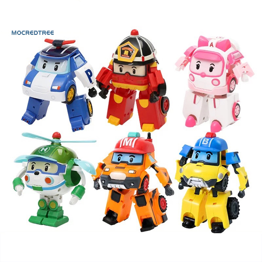 Robocar Poli Action Figure Deformation Police Car Robot Educational ...