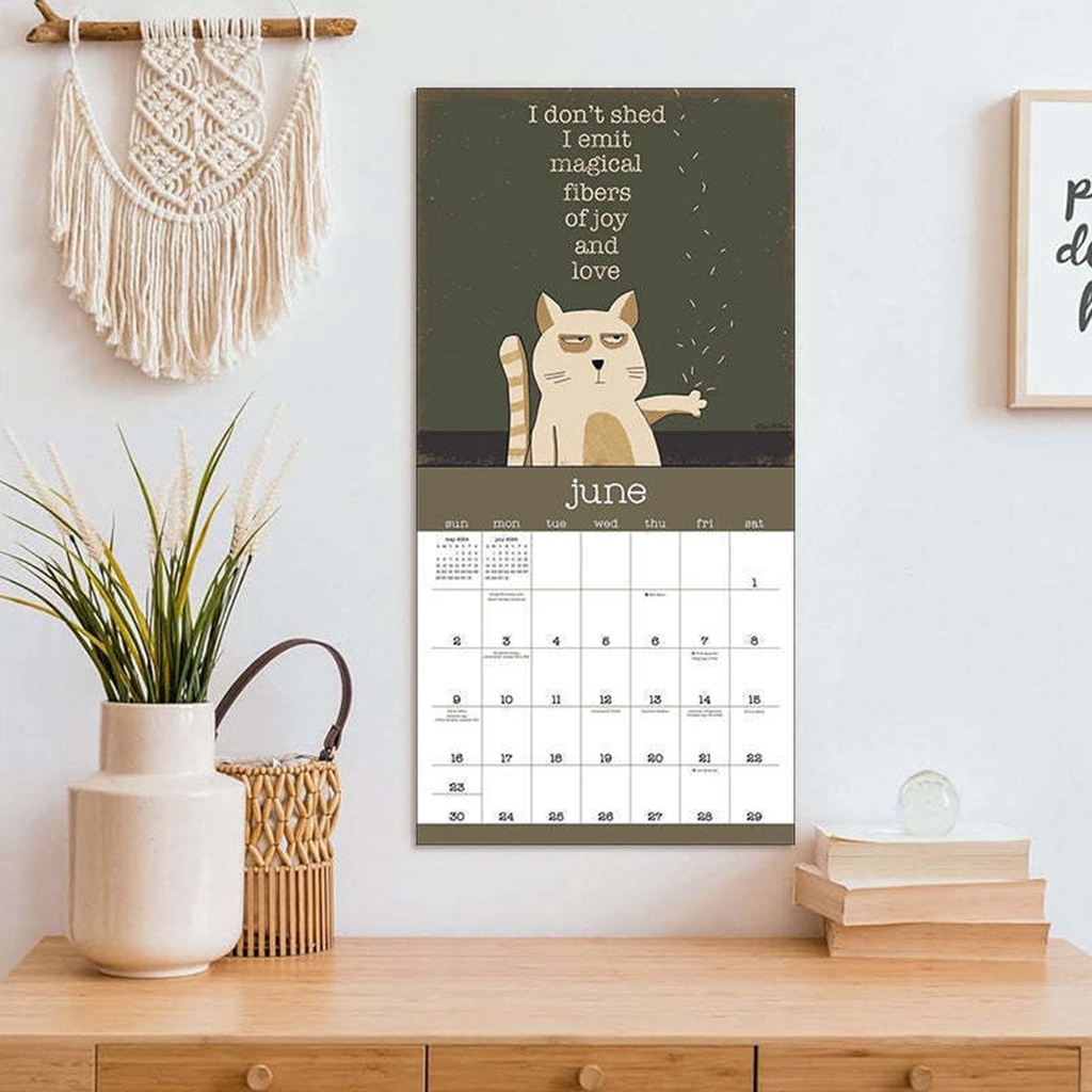 A Year of Snarky Cats 2024 Wall Calendar Pageturning Design Compact