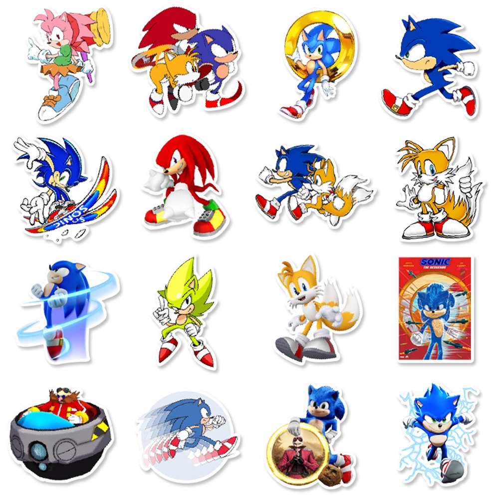 MUYA 50pcs Sonic the Hedgehog Stickers Waterproof Anime Vinyl Stickers ...