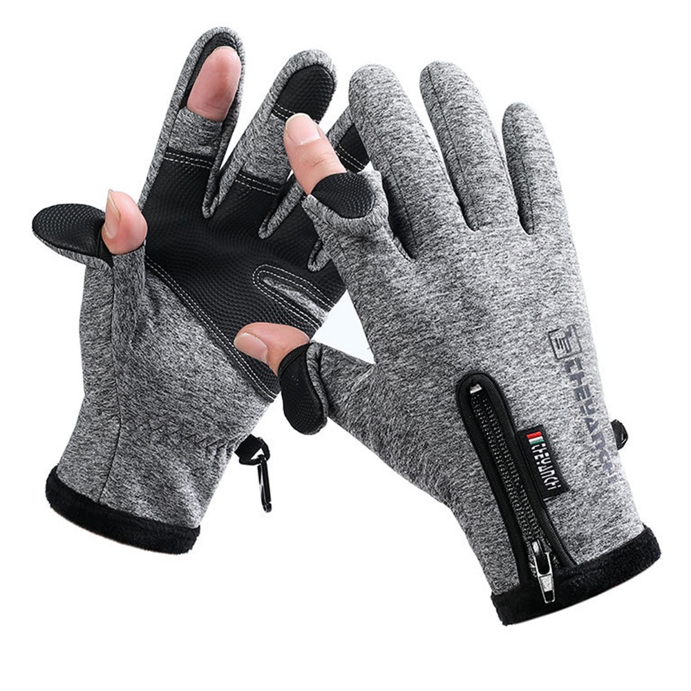 Winter Warm Waterproof Windproof Finger Flip Fingerless Gloves Men  Fashion Soft Full Finger Mittens Men Touchscreen Fingerless Gloves