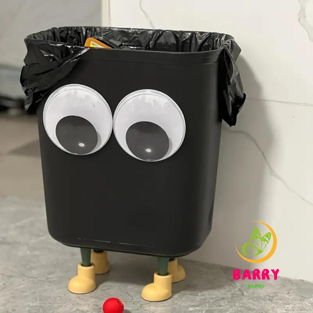 BARRY Big Eyes Trash Can, Plastic Kawaii Funny Garbage Bin, Paper