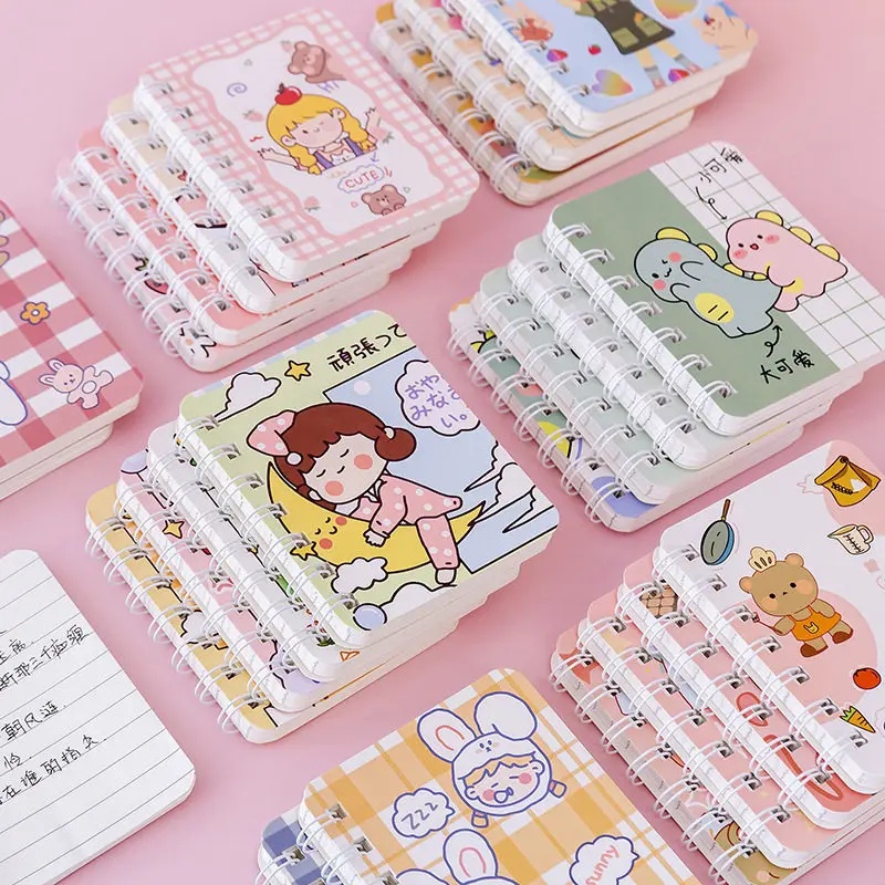 4Pcs A7 Cartoon Notebook Mini Pocket Notepad Small Book Easy Carry ...
