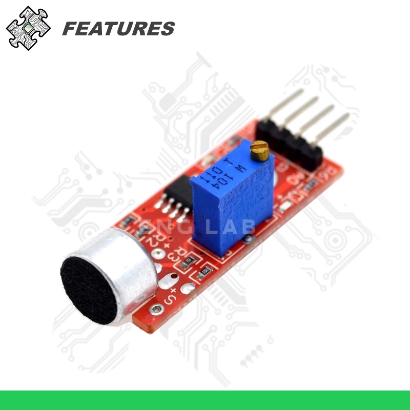 ENGLAB★ Adjustable Sound Sensor Module Microphone Sound Detection ...