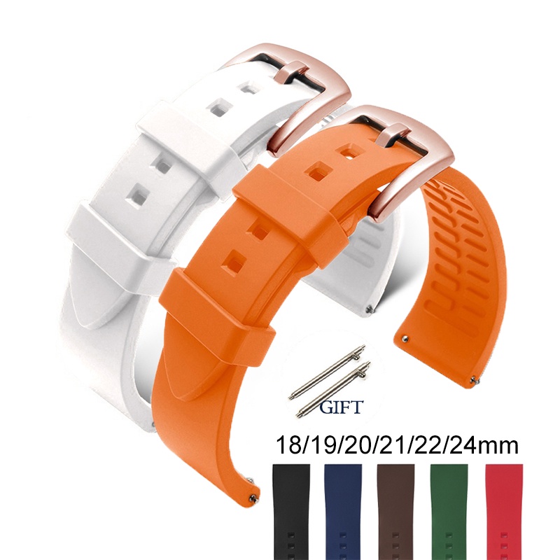 Quick Release Silicone Watch Strap 18mm 19mm 20mm 21mm 22mm 24mm Rubber Watch Band For Women Men 4223