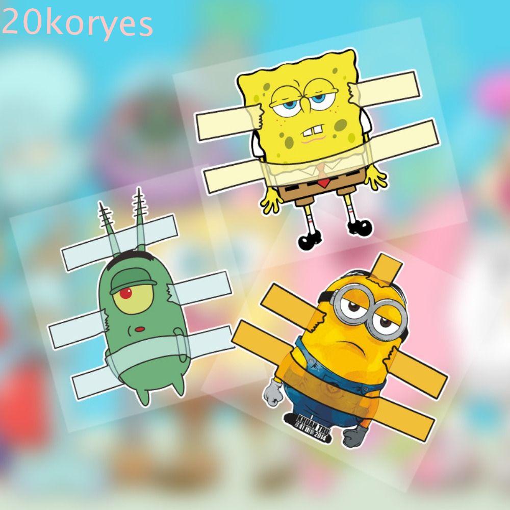 KORYES SpongeBob Car Stickers, Spongebaby Plankton Waterproof Car