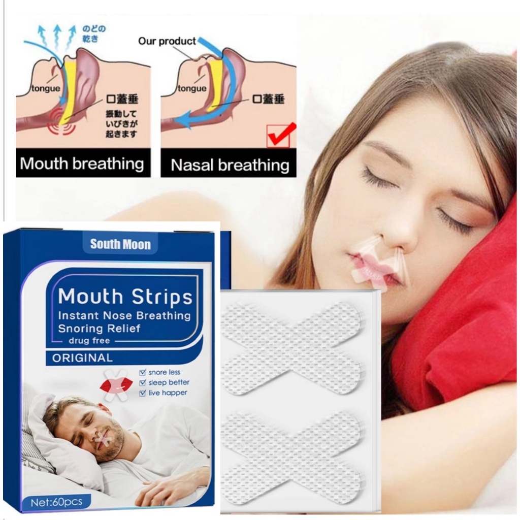 【Local shipment】60Pcs Mouth Tape for Sleeping Anti Drool Anti-Snoring ...