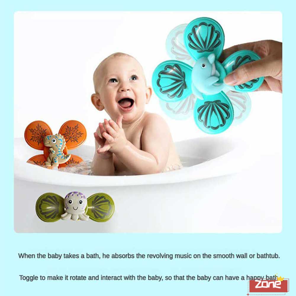 Rotating Flower Suction Cup Gyro Toy Interactive and Educational Water