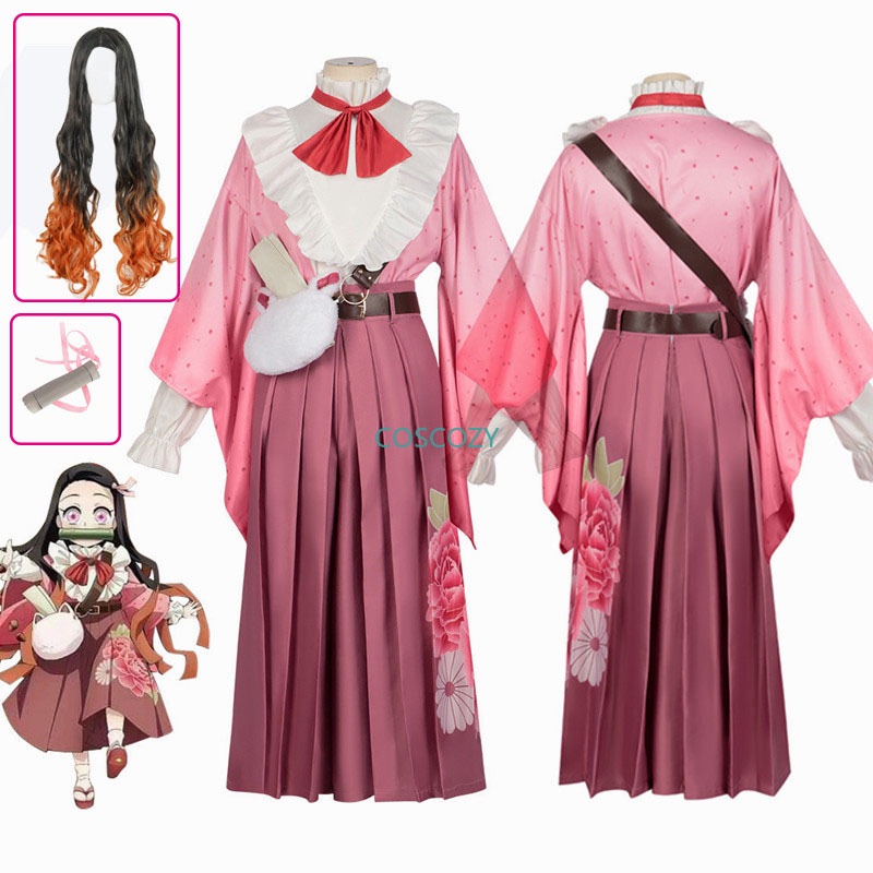 Kamado Nezuko Cosplay Costume Anime Demon Slayers Kimono Kimetsu No Yaiba Kamado Nezuko Costume